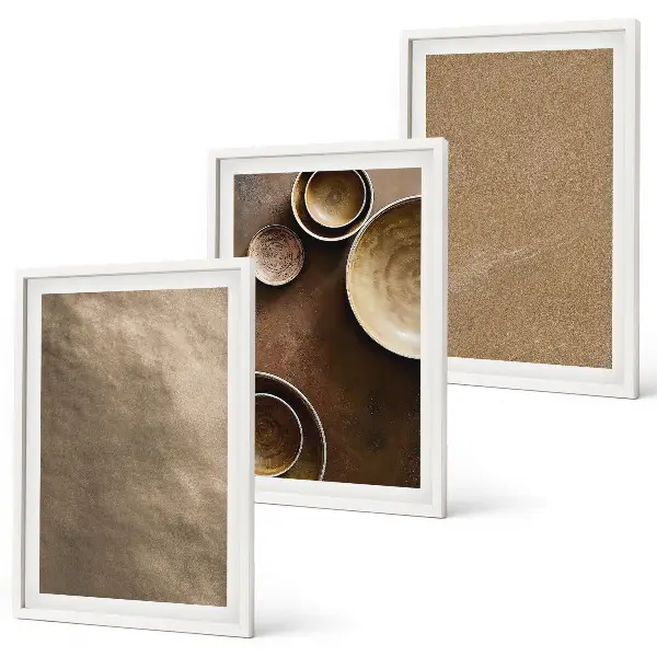 Set di 3 quadri con motivi di strutture minimaliste in pietra