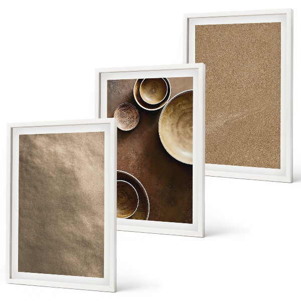 Set di 3 quadri Strutture minimaliste in pietra