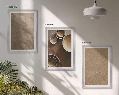 Set di 3 quadri con motivi di strutture minimaliste in pietra