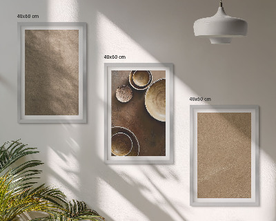 Set di 3 quadri Strutture minimaliste in pietra
