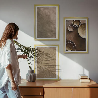 Set di 3 quadri Strutture minimaliste in pietra