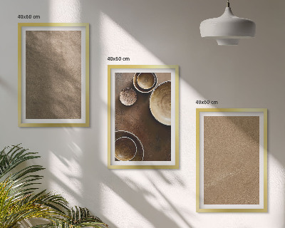 Set di 3 quadri Strutture minimaliste in pietra