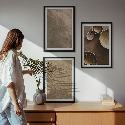 Set di 3 quadri Strutture minimaliste in pietra