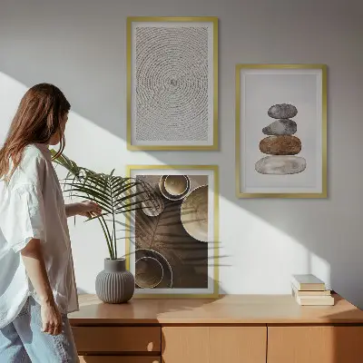 Set di quadri incorniciati ispirati alle texture nell'arte moderna