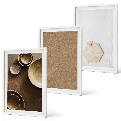 Composizione di quadri con texture e colori minimalisti
