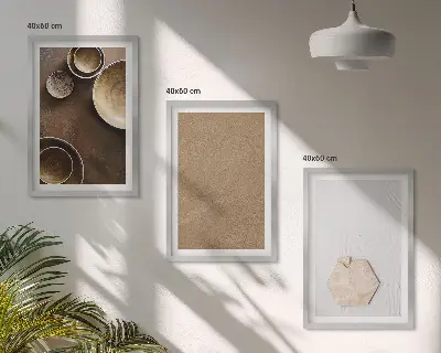 Composizione di quadri con texture e colori minimalisti