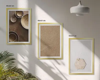 Composizione di quadri con texture e colori minimalisti