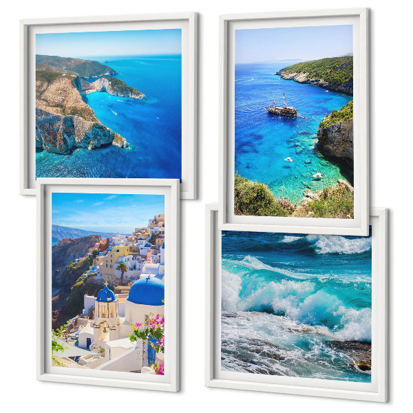 Galleria a parete Vedute greche di Santorini Oia