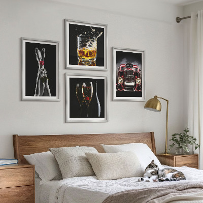 Galleria a parete Gambe di donna rosa auto vino