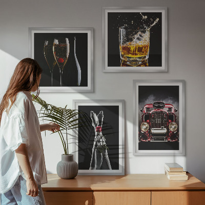 Galleria a parete Gambe di donna rosa auto vino