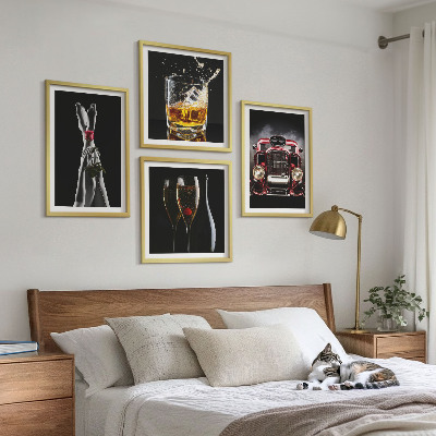 Galleria a parete Gambe di donna rosa auto vino