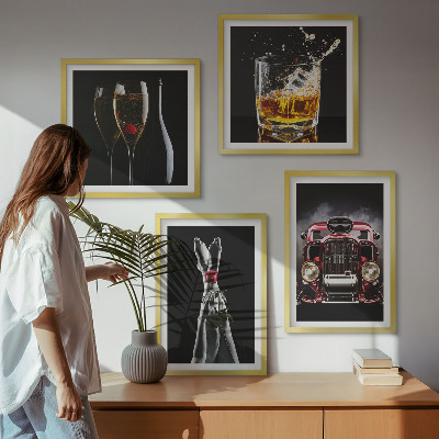 Galleria a parete Gambe di donna rosa auto vino
