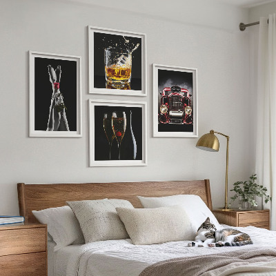 Galleria a parete Gambe di donna rosa auto vino