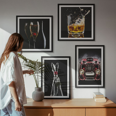 Galleria a parete Gambe di donna rosa auto vino