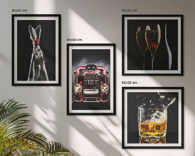 Galleria a parete Gambe di donna rosa auto vino
