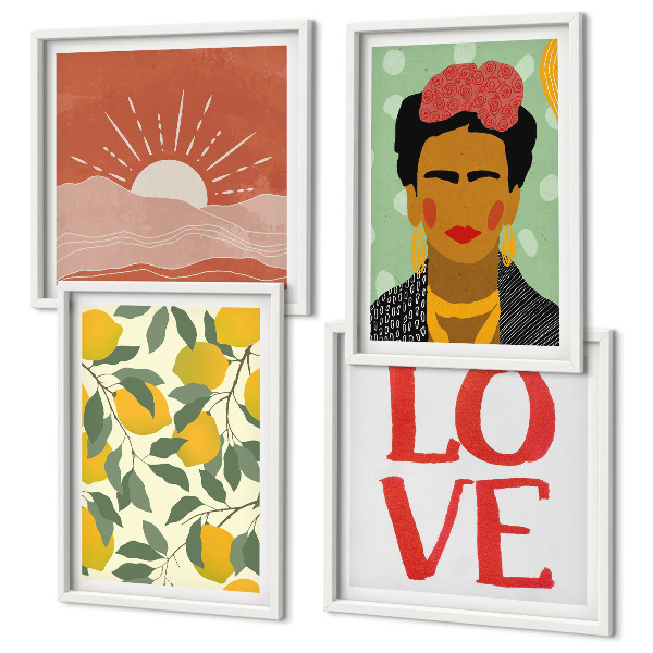 Galleria a parete Limoni iscrizione amore paesaggio Frida