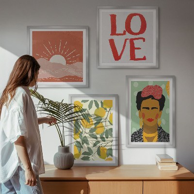 Galleria a parete Limoni iscrizione amore paesaggio Frida