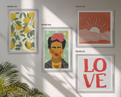 Galleria a parete Limoni iscrizione amore paesaggio Frida