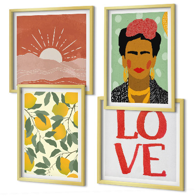 Galleria a parete Limoni iscrizione amore paesaggio Frida