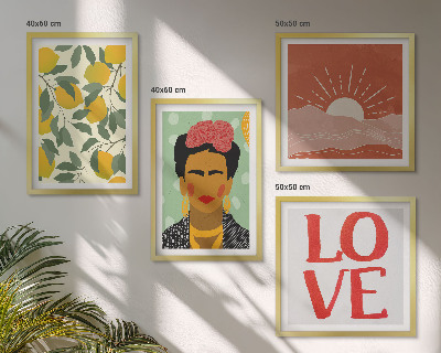 Galleria a parete Limoni iscrizione amore paesaggio Frida