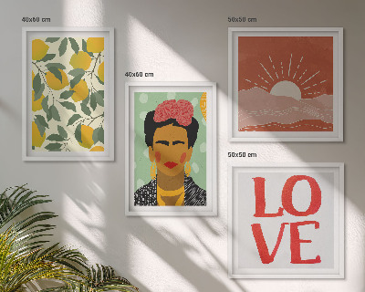 Galleria a parete Limoni iscrizione amore paesaggio Frida