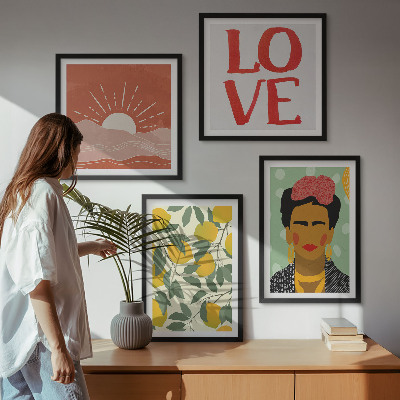 Galleria a parete Limoni iscrizione amore paesaggio Frida