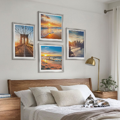 Polittico con cornice ponti tramonti città