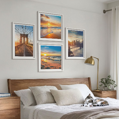 Polittico con cornice ponti tramonti città