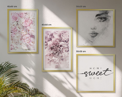 Galleria a parete Peonie ritratto di una donna a casa