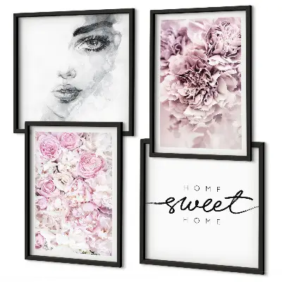 Peonie ritratto di una donna a casa galleria a parete