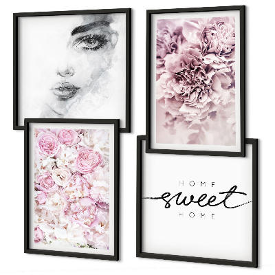 Galleria a parete Peonie ritratto di una donna a casa