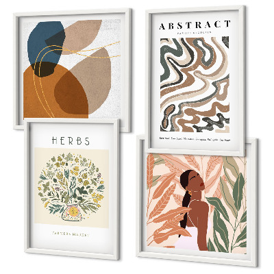 Polittico con cornice Poster in stile boho dai colori pastello