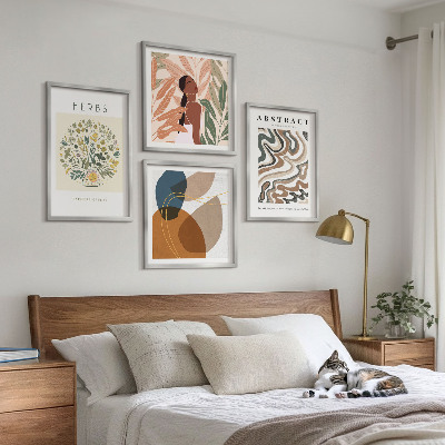 Polittico con cornice Poster in stile boho dai colori pastello