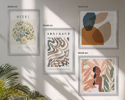 Polittico con cornice Poster in stile boho dai colori pastello