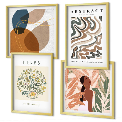 Polittico con cornice Poster in stile boho dai colori pastello