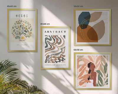 Polittico con cornice Poster in stile boho dai colori pastello