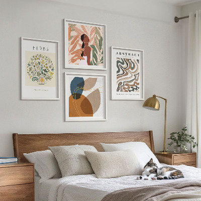 Polittico con cornice Poster in stile boho dai colori pastello
