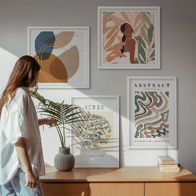 Polittico con cornice Poster in stile boho dai colori pastello