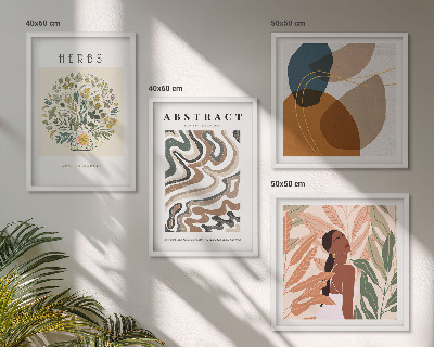 Polittico con cornice Poster in stile boho dai colori pastello