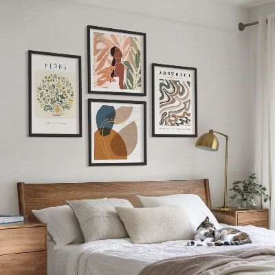 Polittico con cornice Poster in stile boho dai colori pastello