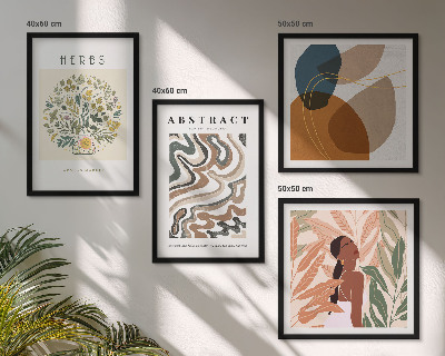Polittico con cornice Poster in stile boho dai colori pastello