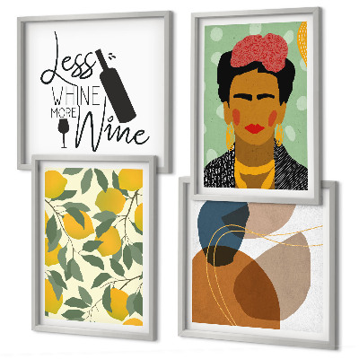 Polittico con cornice Limoni, vino, ritratto di Frida