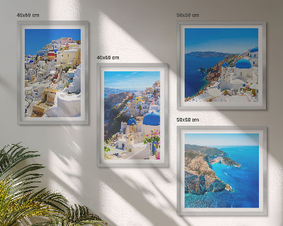 Polittico con cornice Paesaggio architettonico Oia Santorini Grecia