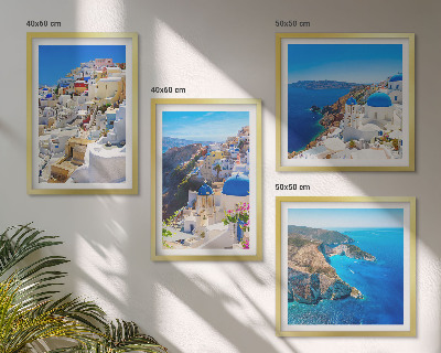 Polittico con cornice Paesaggio architettonico Oia Santorini Grecia
