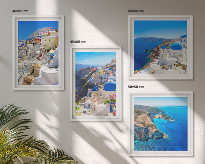 Polittico con cornice Paesaggio architettonico Oia Santorini Grecia