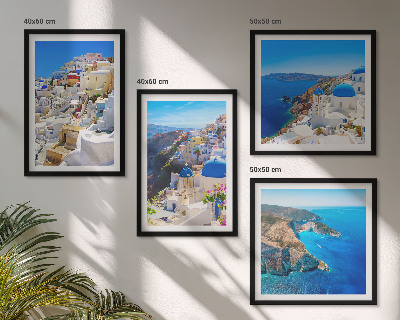 Polittico con cornice Paesaggio architettonico Oia Santorini Grecia