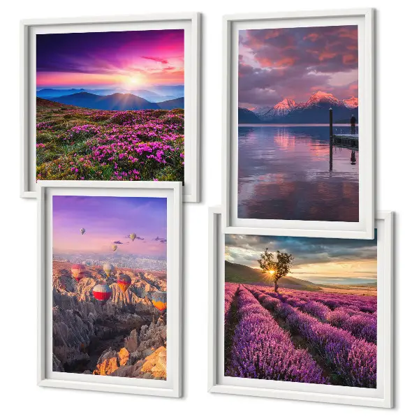 Tramonto sui campi di lavanda galleria a parete