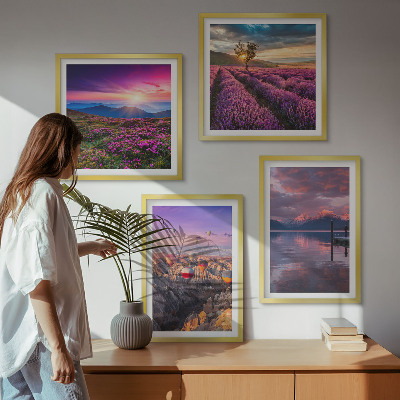 Galleria a parete Tramonto sui campi di lavanda