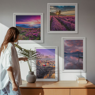Galleria a parete Tramonto sui campi di lavanda
