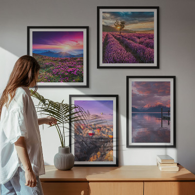 Galleria a parete Tramonto sui campi di lavanda